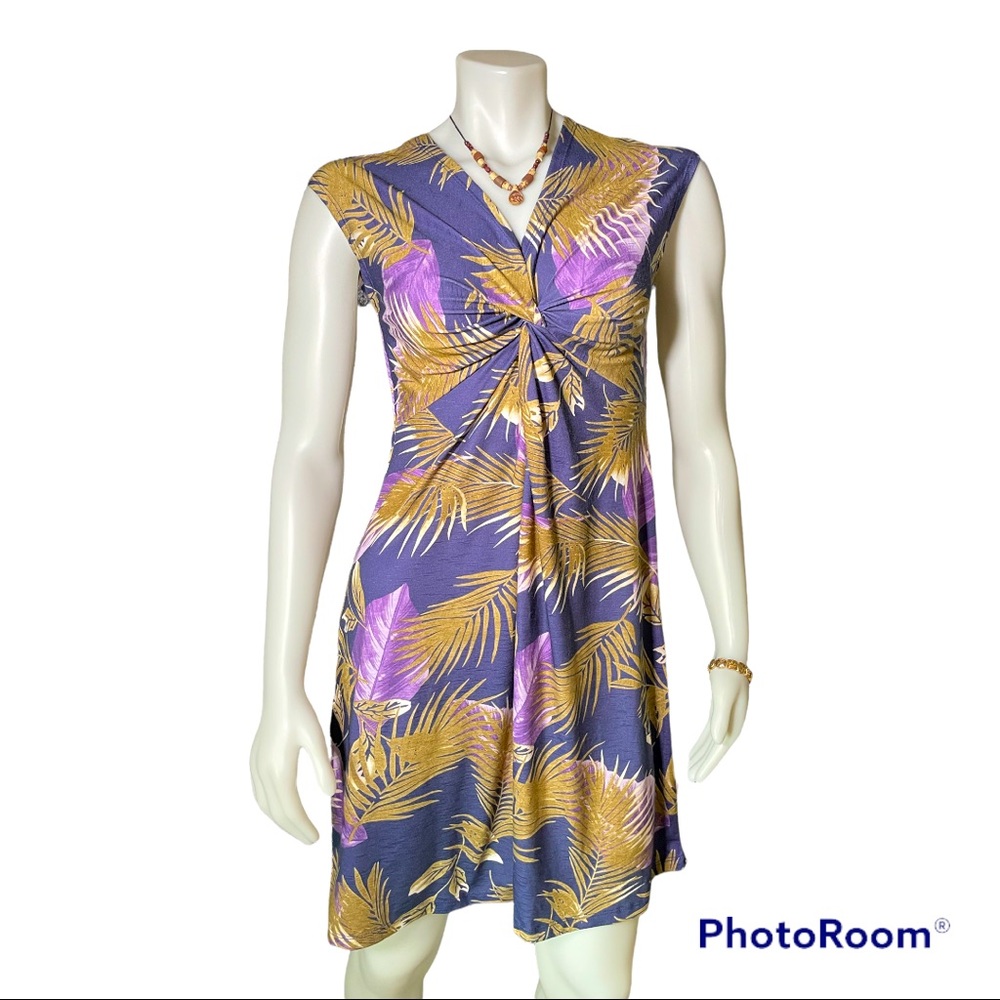 NWOT Sansara Sleeveless Topical Print Summer Dress Size M